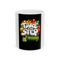 Take The Step No Excuses mug | Motivational coffee cup, colorful graffiti design