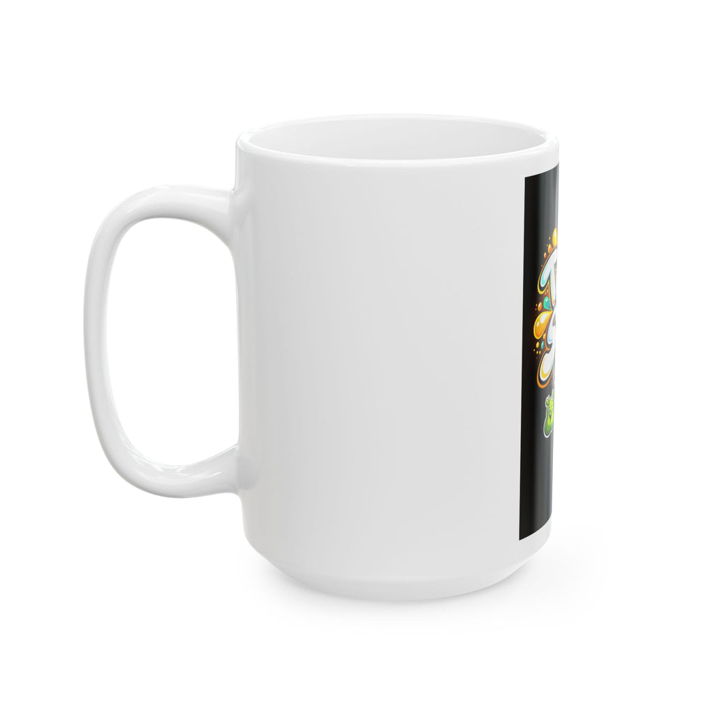 Take The Step No Excuses mug | Motivational coffee cup, colorful graffiti design