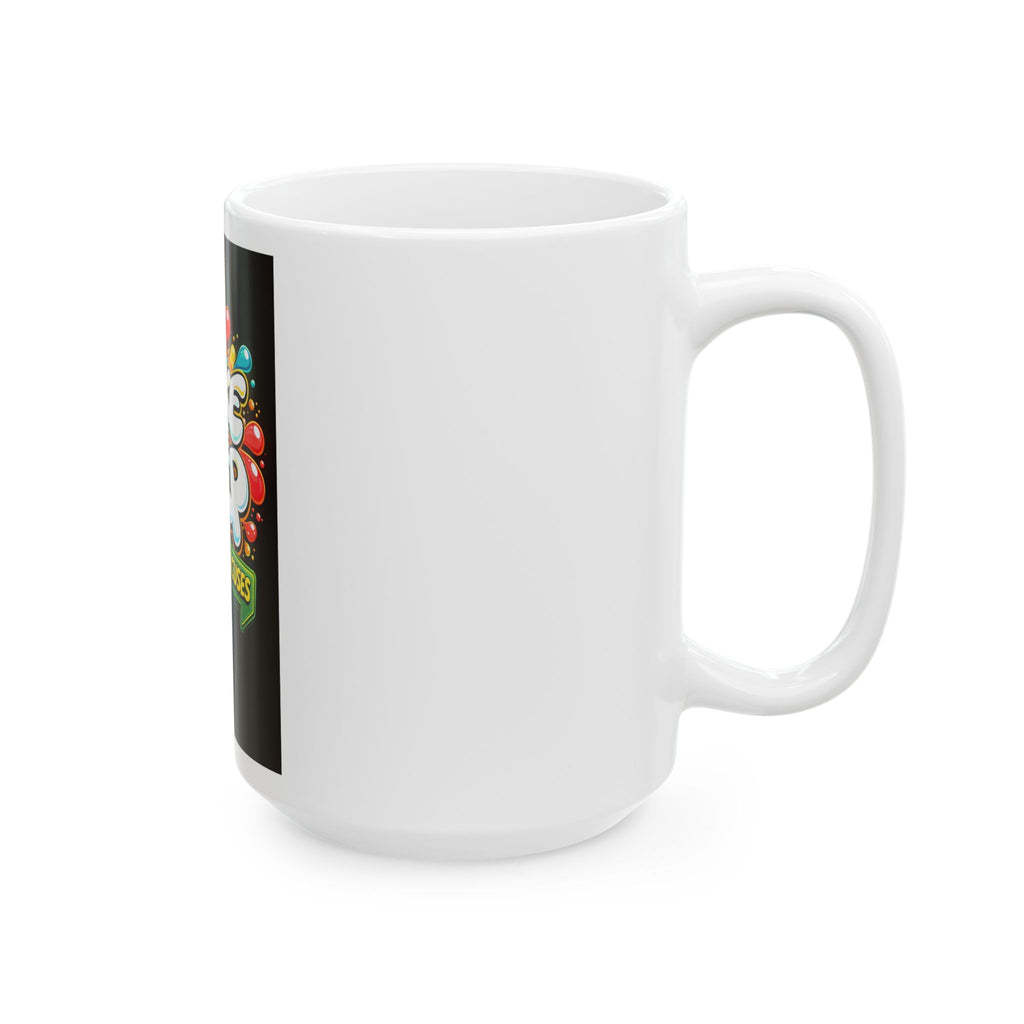 Take The Step No Excuses mug | Motivational coffee cup, colorful graffiti design