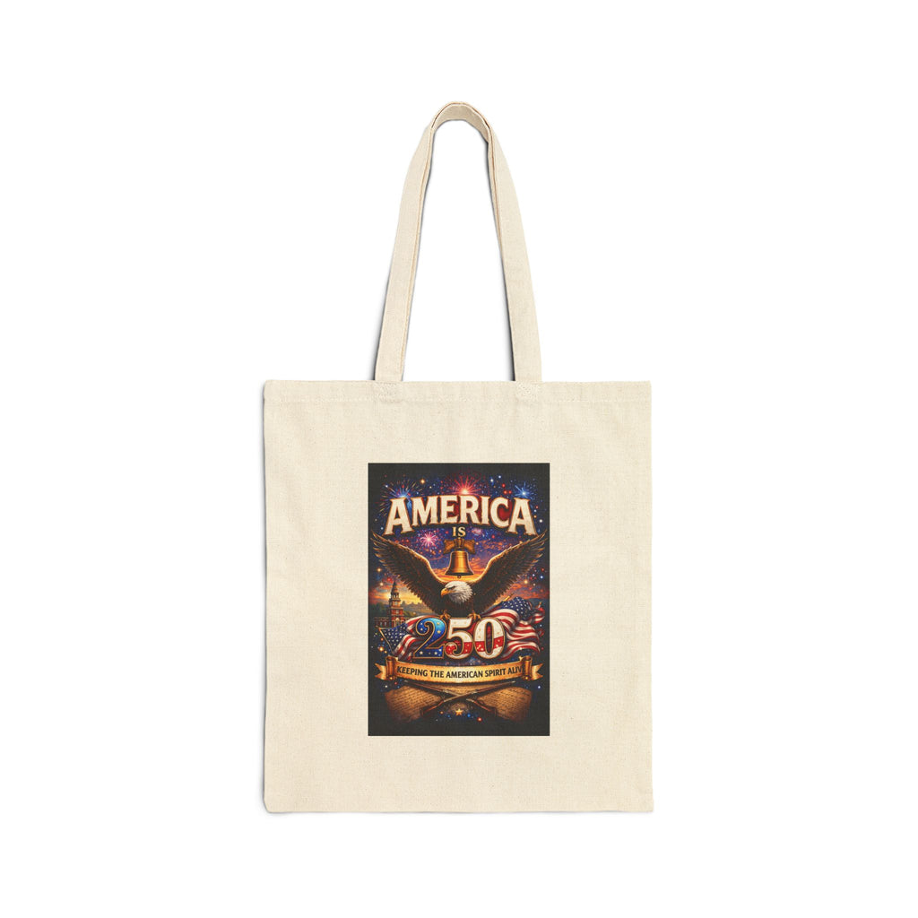 America 250 Anniversary Eagle Tote Bag | Patriotic Vintage Travel Poster