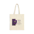 Purple Ribbon Floral Faith Tote Bag | Psalm 121:2 Scripture Quote