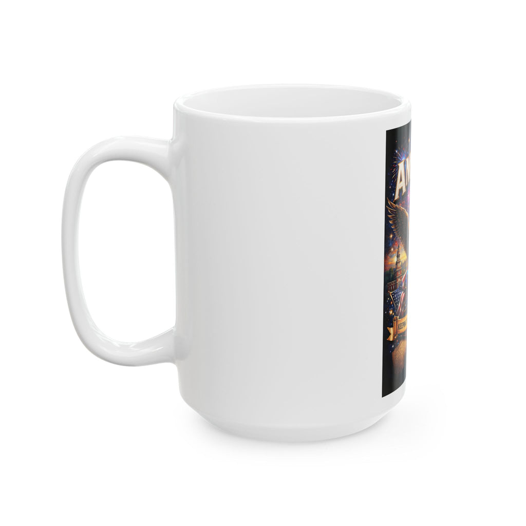 America 250 Eagle Liberty Bell Flag Mug | Patriotic 4th of July Coffee Cup