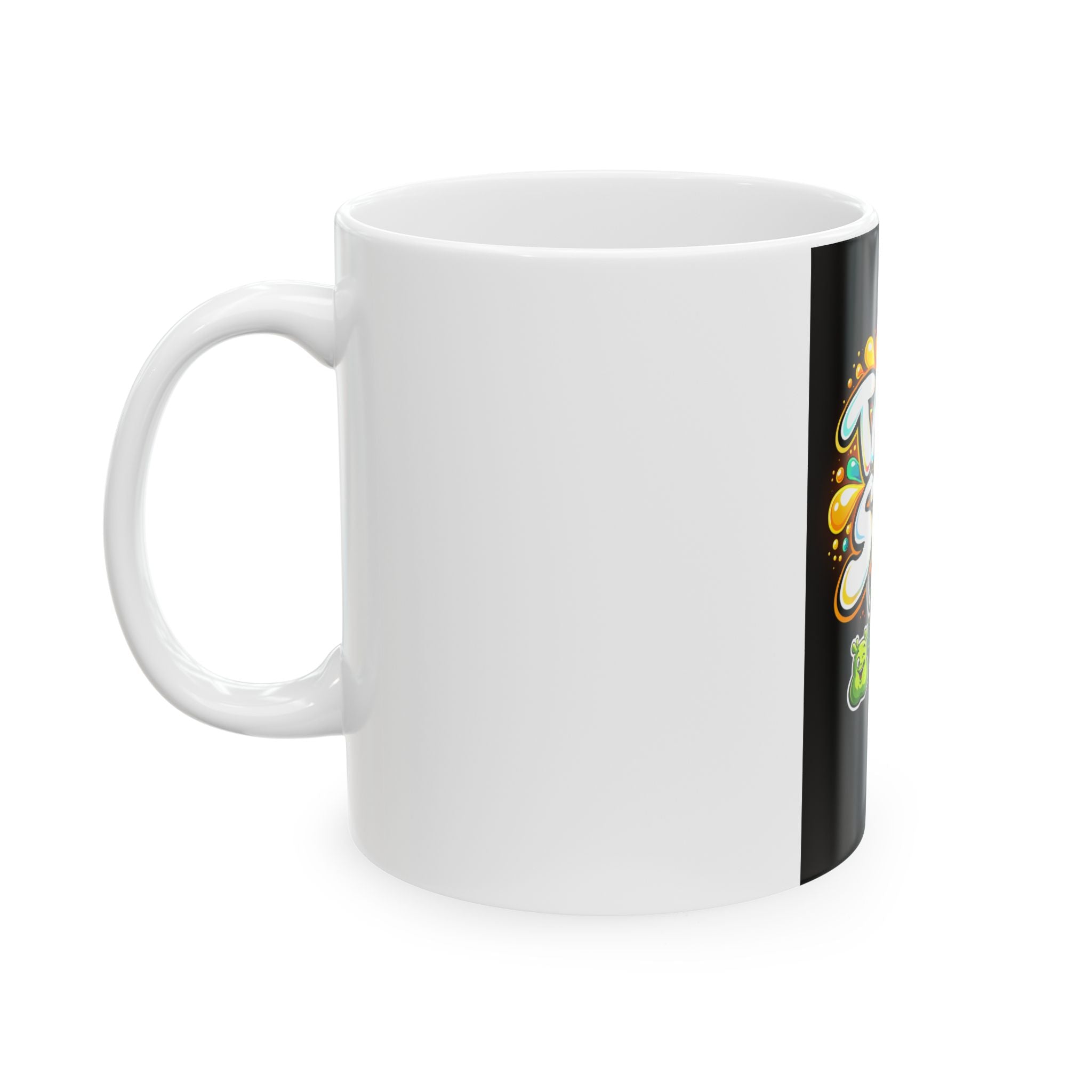 Take The Step No Excuses mug | Motivational coffee cup, colorful graffiti design