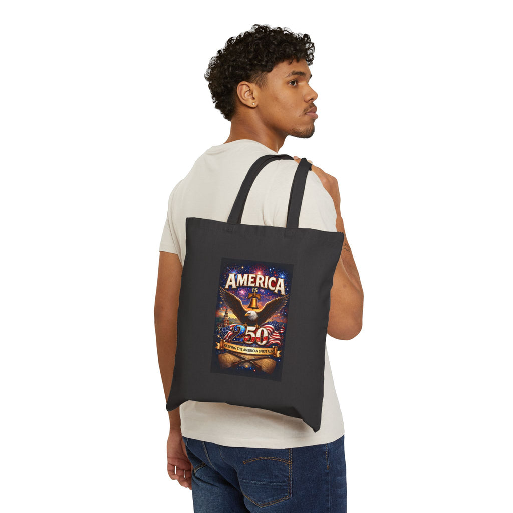 America 250 Anniversary Eagle Tote Bag | Patriotic Vintage Travel Poster