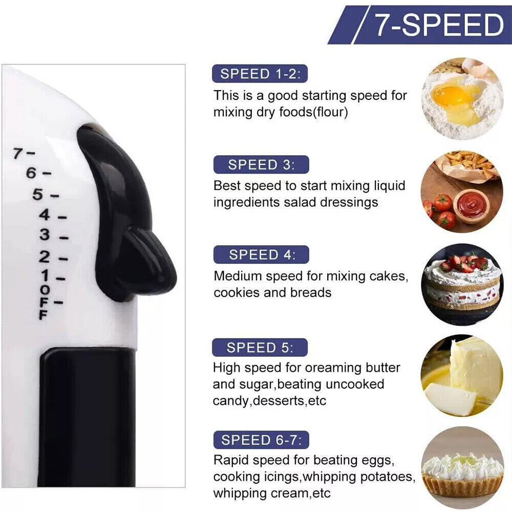 Electric Stand Mixer Food 7 Speed Multi Mixing Bowl Cake Blender Beater Dough